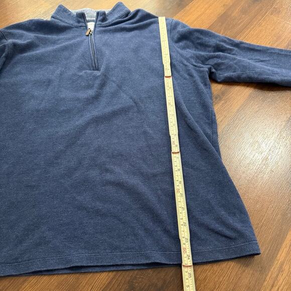 Mizzen + Main Men's Stanton Pullover 1/4 Zip Sweater Preppy Sporty Blue Sz L - Picture 5 of 8